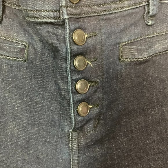 Free People Dark Wash High Waisted Fit and Flare Jeans - Picture 4 of 9